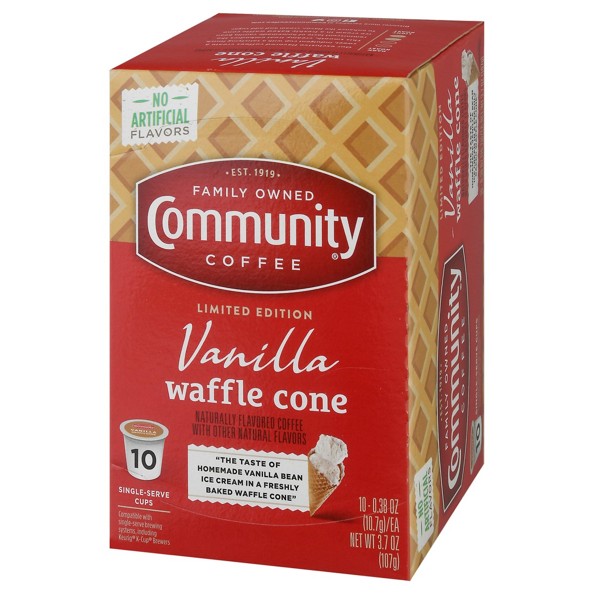 slide 3 of 9, Community Coffee Vanilla Waffle Cone, 10 ct