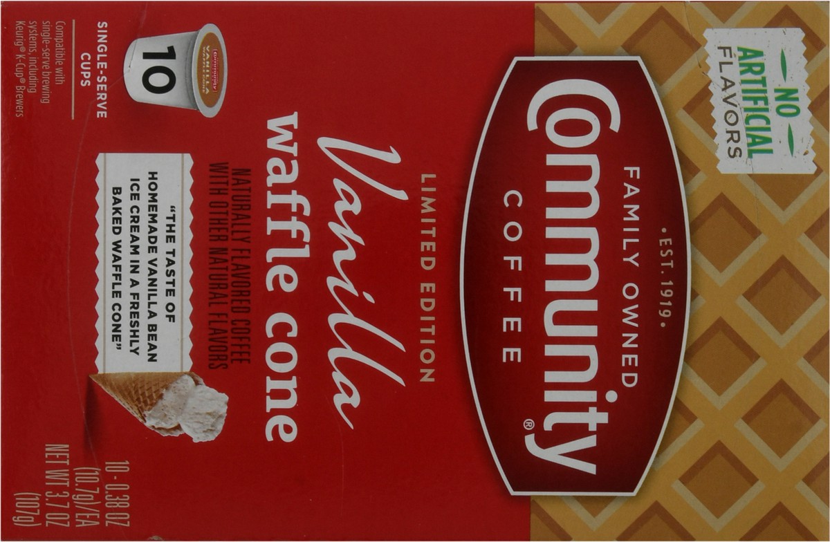 slide 5 of 9, Community Coffee Vanilla Waffle Cone, 10 ct