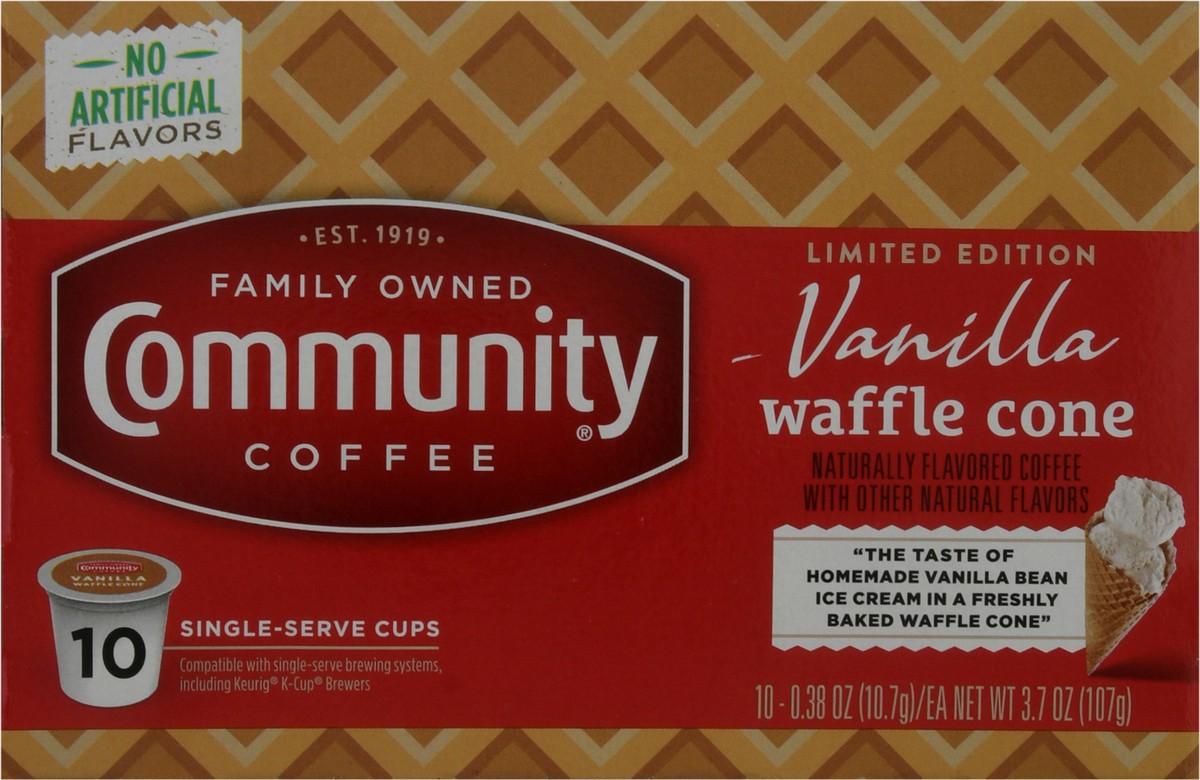 slide 8 of 9, Community Coffee Vanilla Waffle Cone, 10 ct