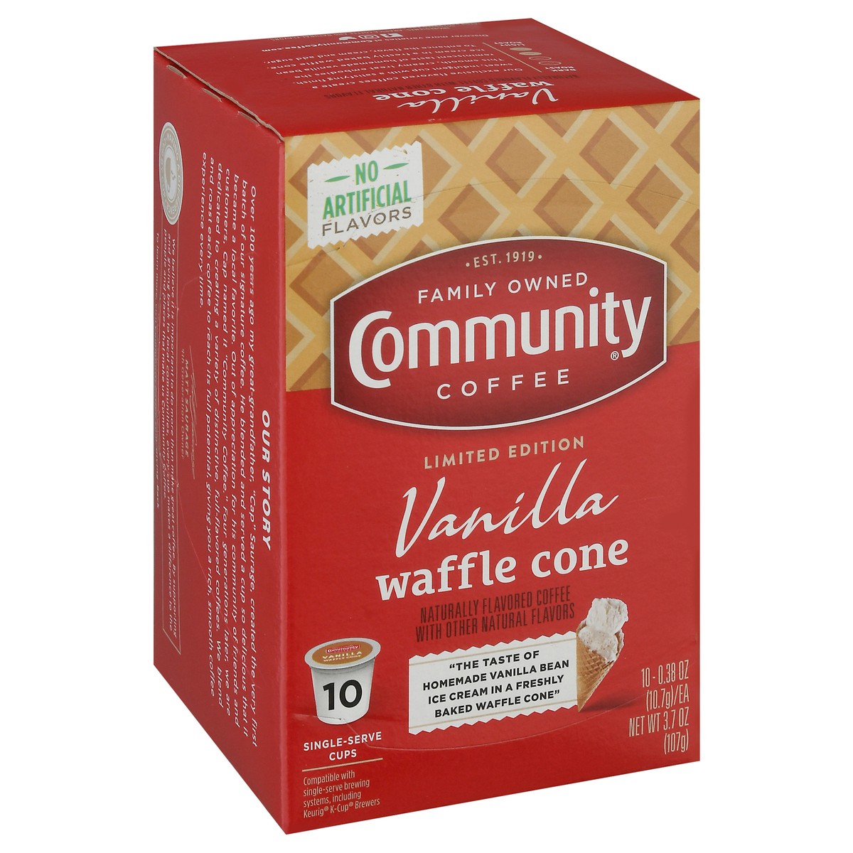 slide 2 of 9, Community Coffee Vanilla Waffle Cone, 10 ct