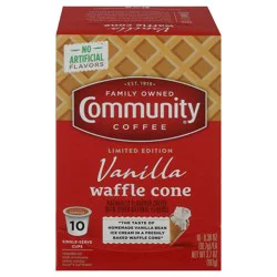 Community Coffee Vanilla Waffle Cone - 10 ct