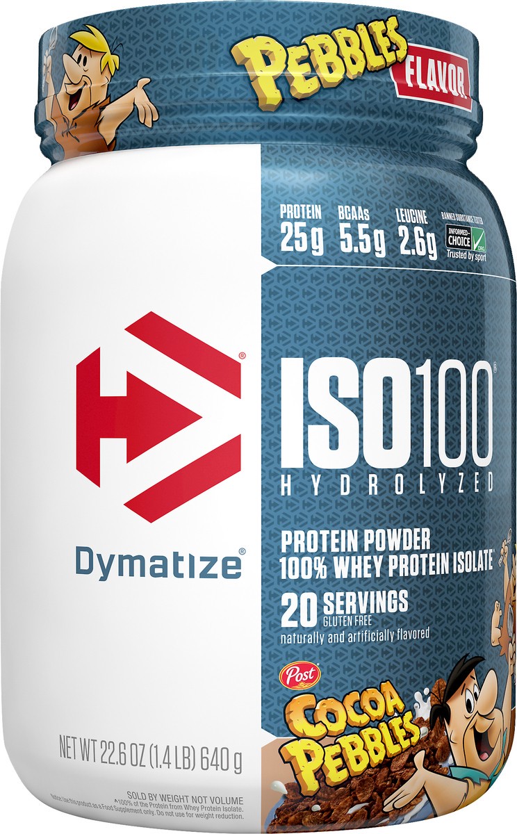 slide 1 of 4, Dymatize ISO100 Hydrolyzed Cocoa Pebbles Protein Powder 22.6 oz, 22.6 oz