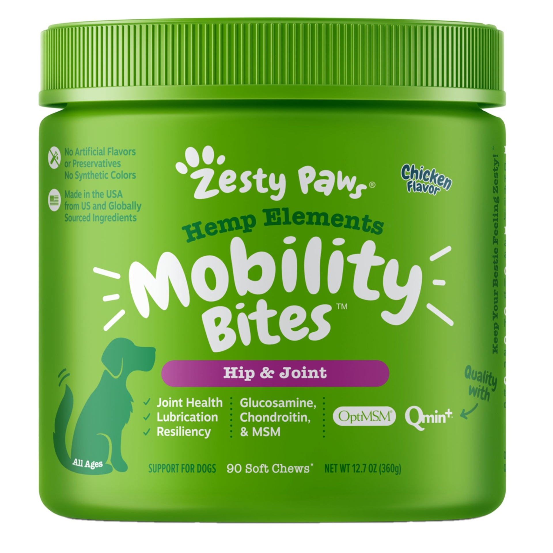 slide 1 of 1, Zesty Paws Hemp Mobility Bites, 90 ct