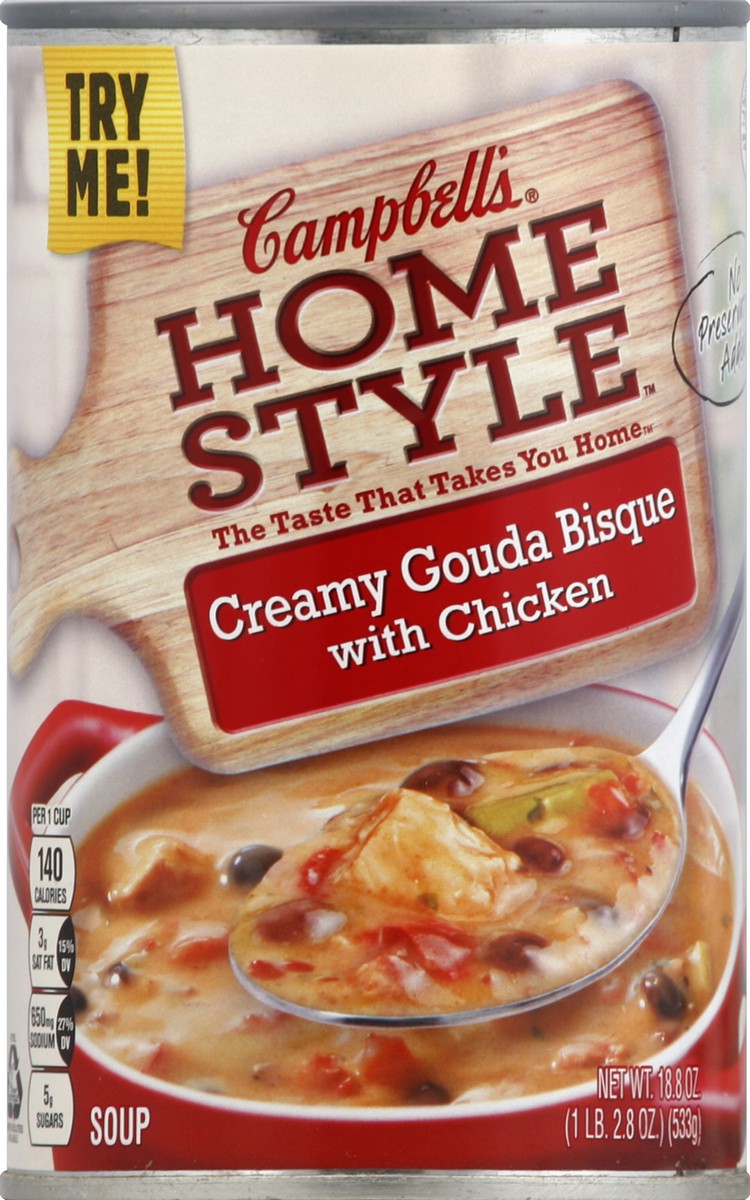 slide 2 of 2, Campbell's Homestyle Creamy Gouda Bisque With Chicken Soup, 18.8 oz