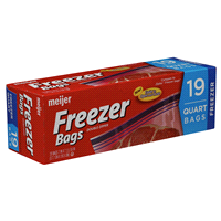 slide 3 of 17, Meijer Reclosable Double Zipper Freezer Bags, Quart, 19 ct