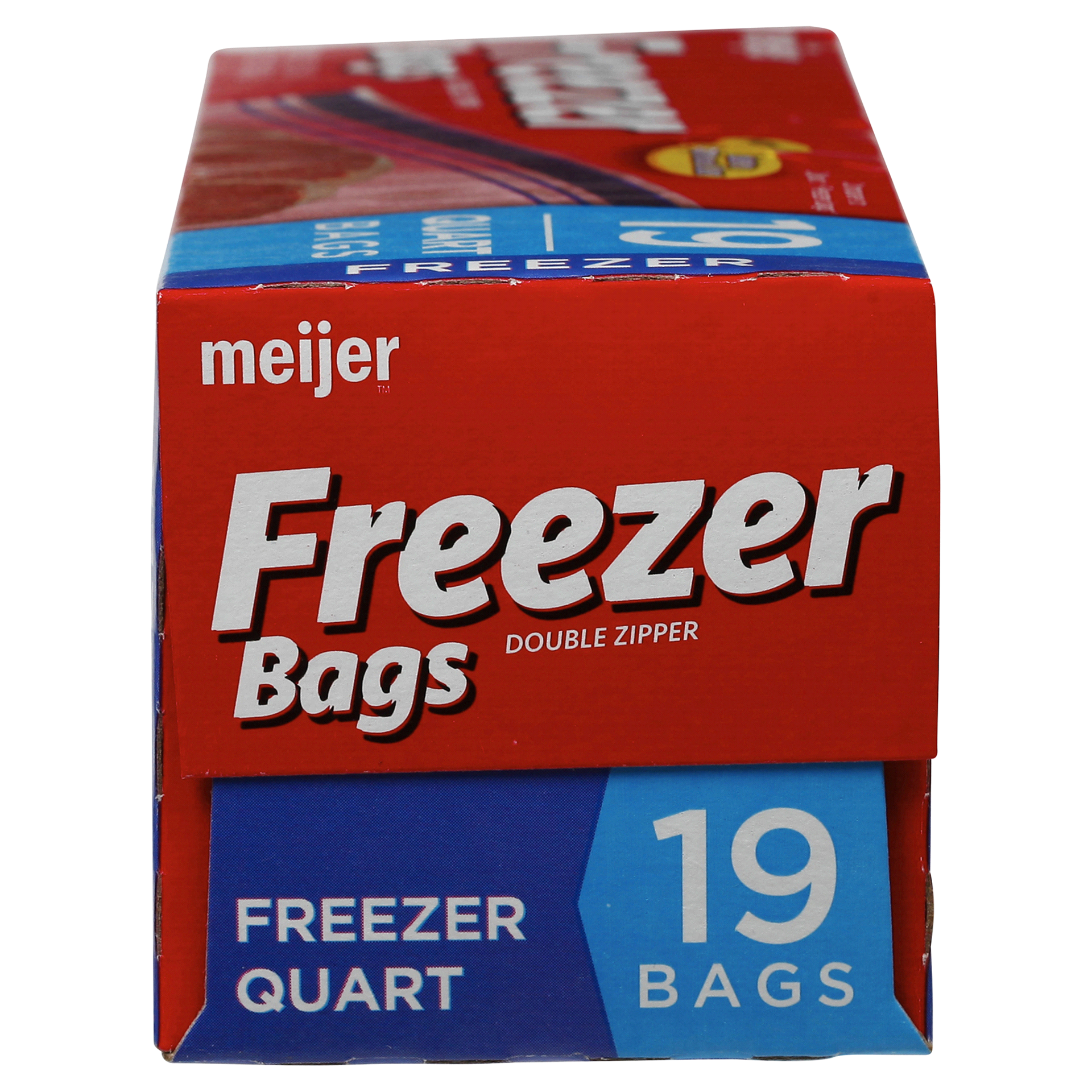 slide 17 of 17, Meijer Reclosable Double Zipper Freezer Bags, Quart, 19 ct