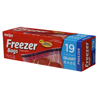 slide 7 of 17, Meijer Reclosable Double Zipper Freezer Bags, Quart, 19 ct