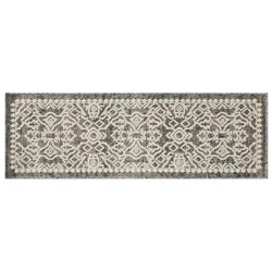 Loloi Tribal Geometric All-Purpose Runner Mat, 20 In X 60 In, Gray Cream