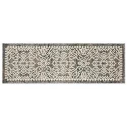 Loloi Tribal Geometric All-Purpose Runner Mat, 20 In X 60 In, Gray Cream