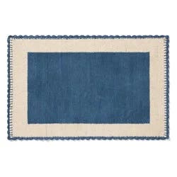 Loloi Sylvie Border Scatter Rug, 30 In X 45 In, Blue