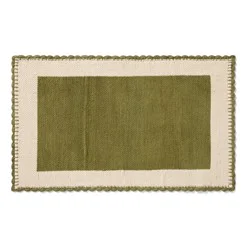 Loloi Sylvie Border Scatter Rug, 30 In X 45 In, Green