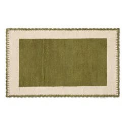 Loloi Sylvie Border Scatter Rug, 30 In X 45 In, Green
