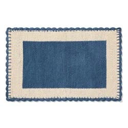 Loloi Sylvie Border Scatter Rug, 20 in x 32 in, Blue