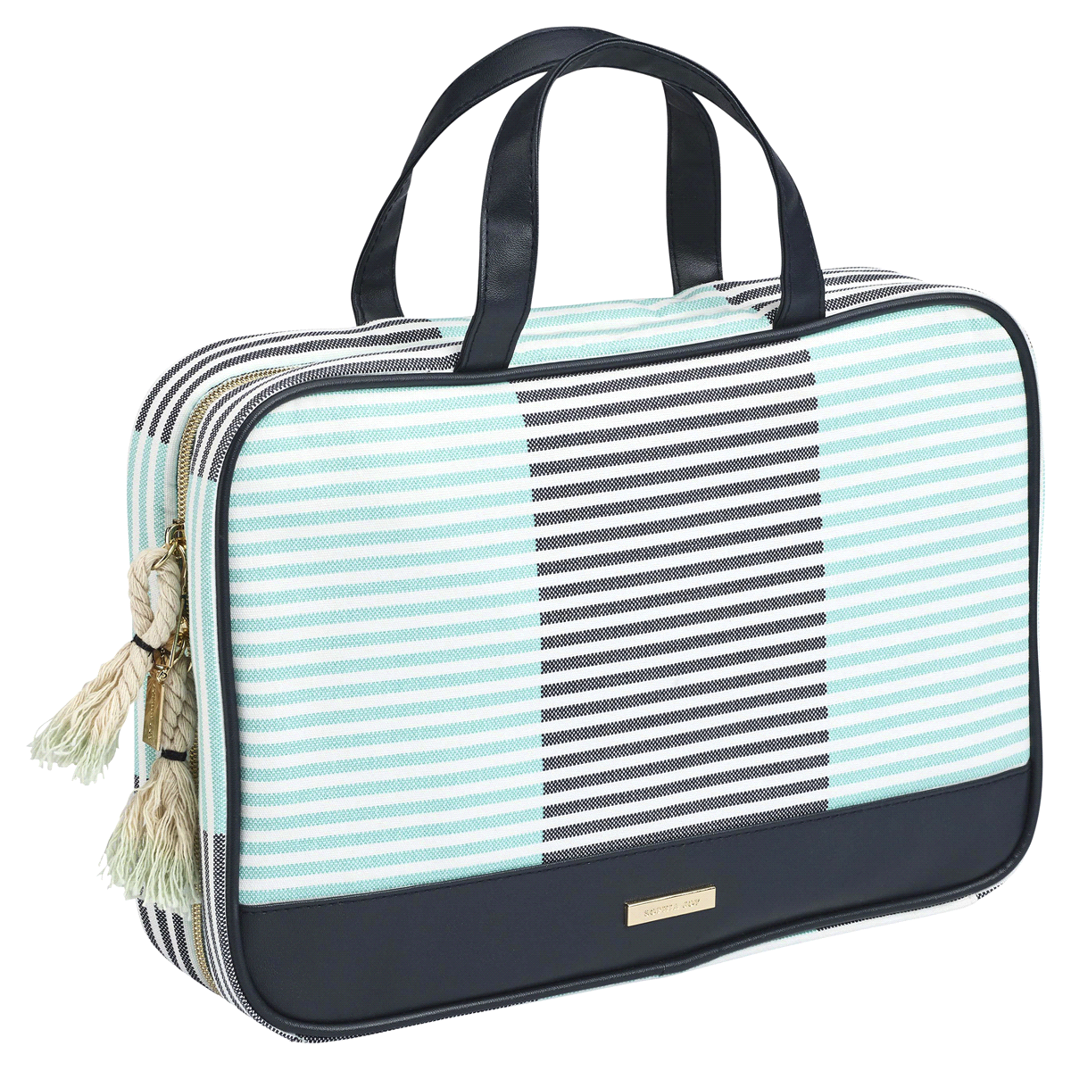 slide 1 of 1, Sophia Joy Two Tone Stripe Weekender, 1 ct