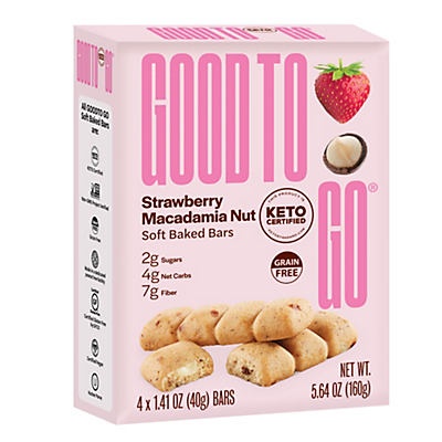 slide 1 of 1, Good to Go Strawberry Macadamia Nut Soft Baked Bars, 4 ct