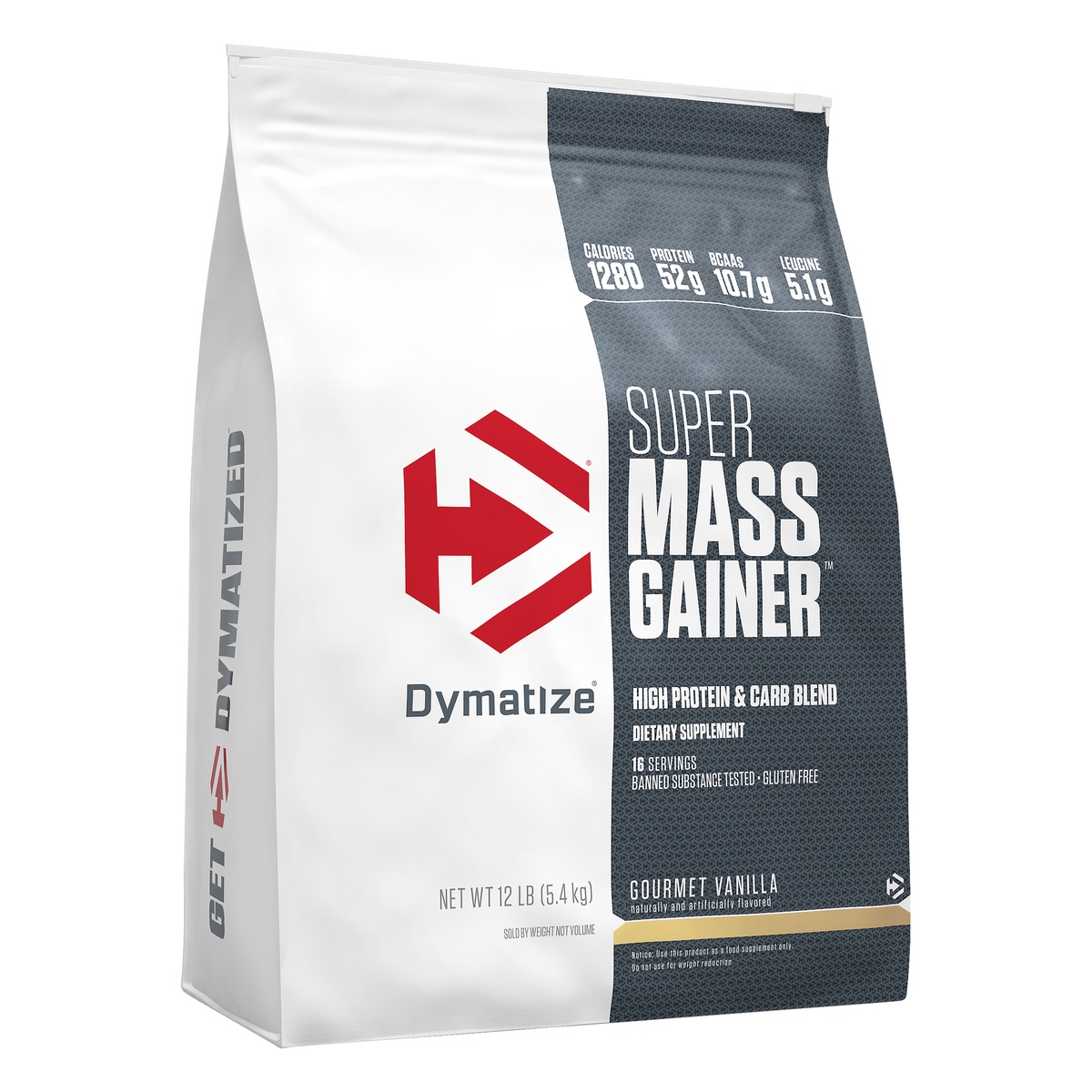 slide 2 of 6, Dymatize Super Mass Gainer - Gourmet Vanilla, 12 lb