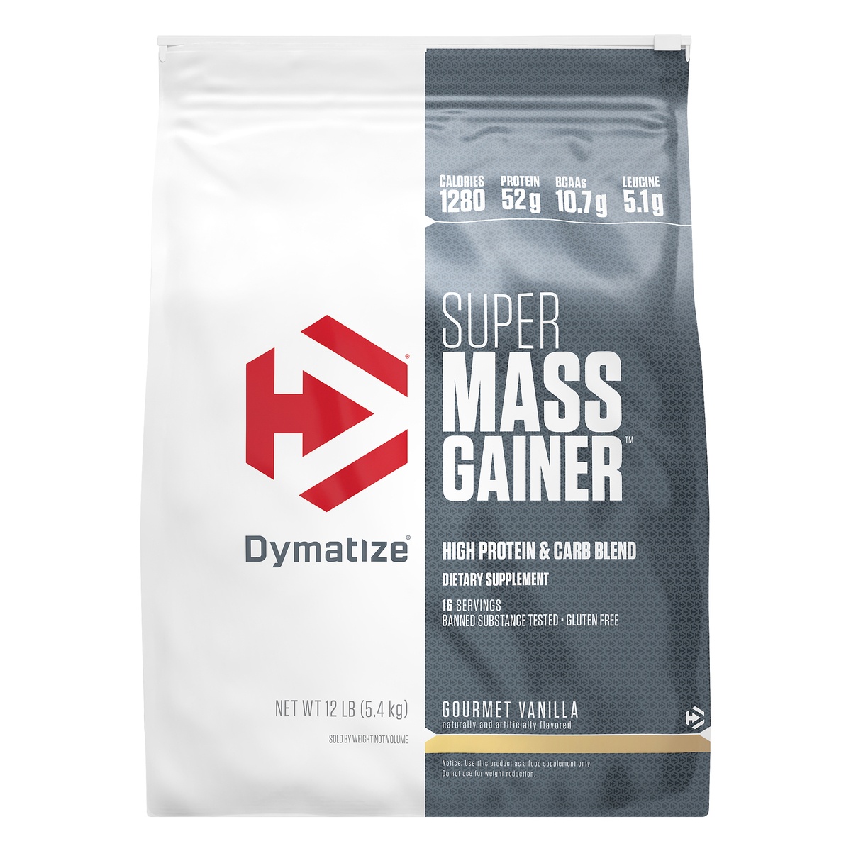 slide 1 of 6, Dymatize Super Mass Gainer - Gourmet Vanilla, 12 lb