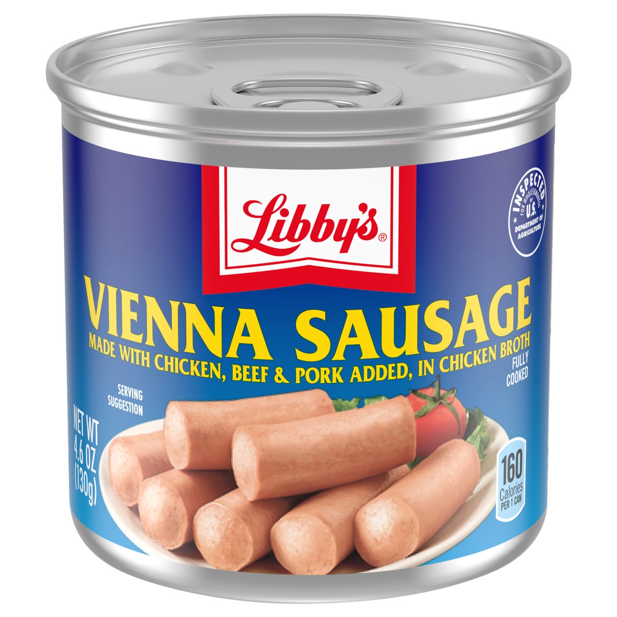 slide 1 of 1, Libby's Vienna Sausage in Chicken Broth, 10g Protein Per Serving, Canned Sausage, 4.6 oz.Can, 4.6 oz