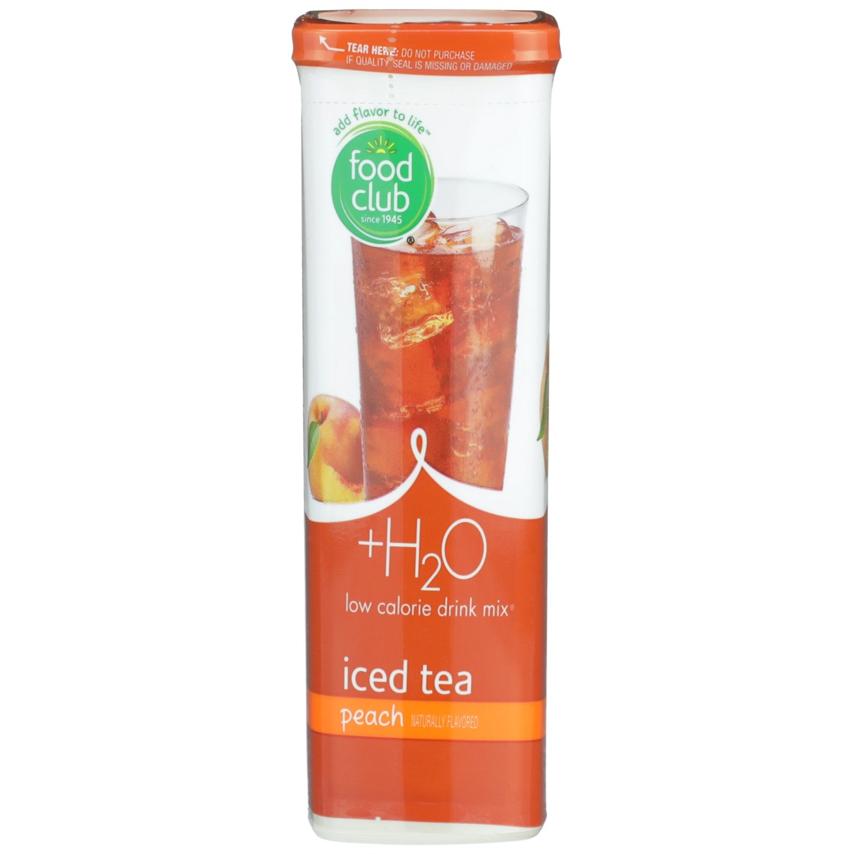 slide 5 of 8, Food Club +h2o, Peach Iced Tea Low Calorie Drink Mix, 12 qt