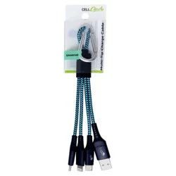 CellCandy 4-in-1 Charge Cable - Light Blue/Black