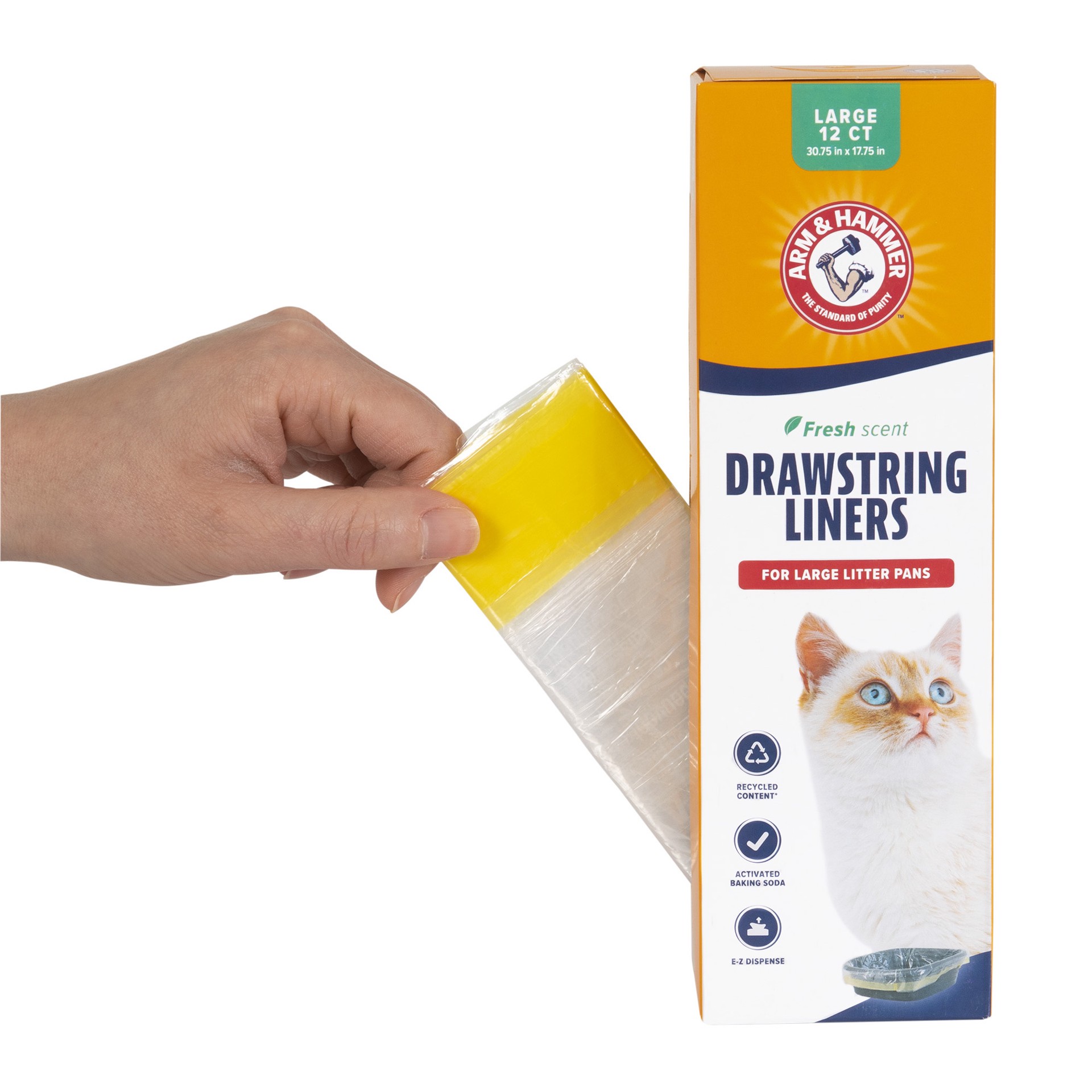 slide 10 of 10, ARM & HAMMER Fresh Scent Large Drawstring Liners for Large Litter Pans 1 Each, 1 ct