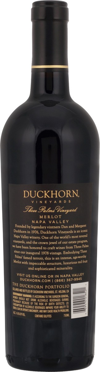 slide 3 of 9, Duckhorn Three Palms Merlot, 750 ml