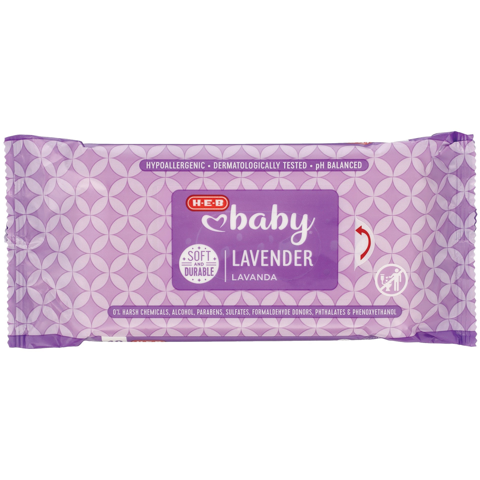 slide 1 of 1, H-E-B Baby Travel Pack Wipes - Lavender, 40 ct