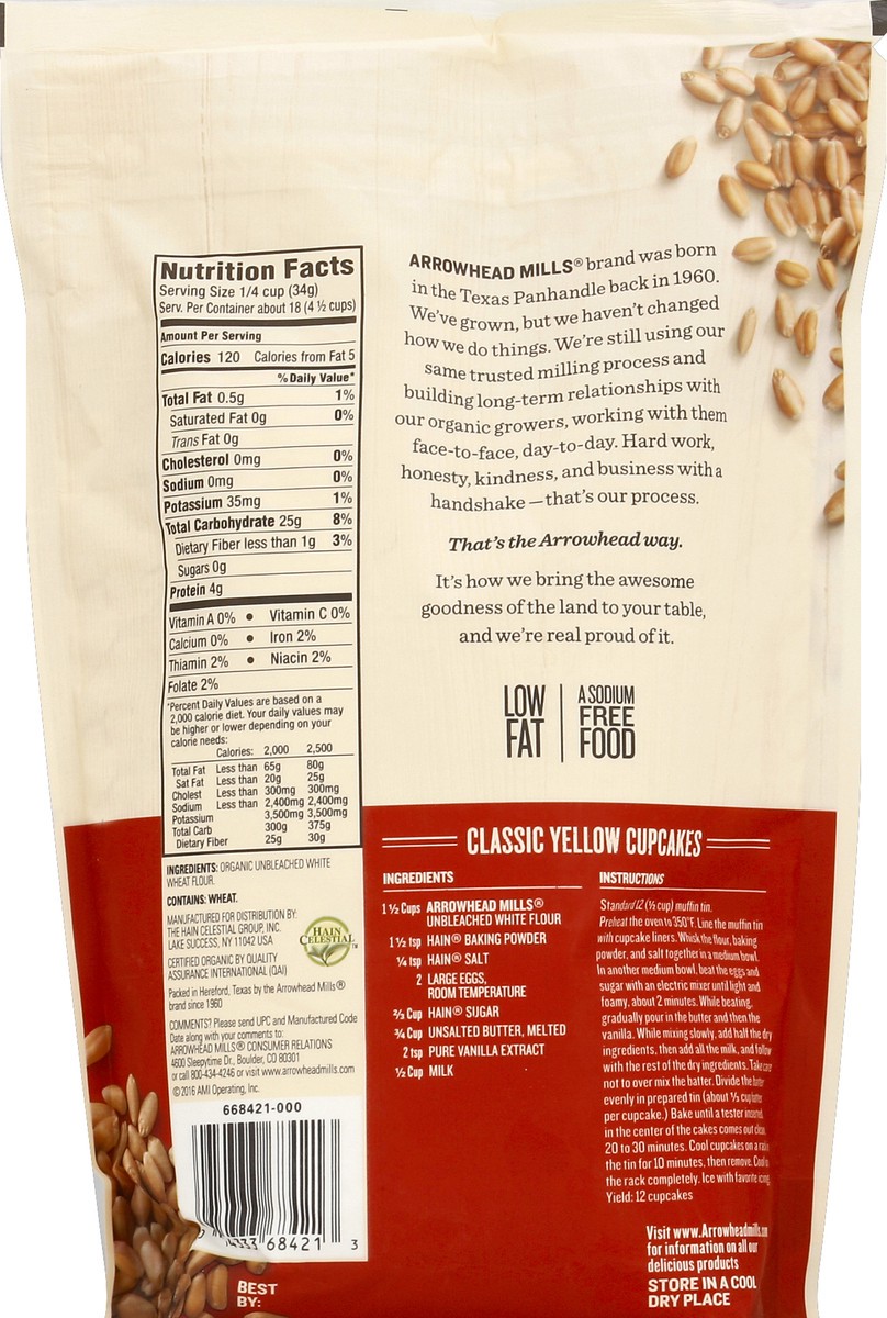 slide 6 of 6, Arrowhead Mills Organic White Flour Unbleached All Purpose, 22 oz