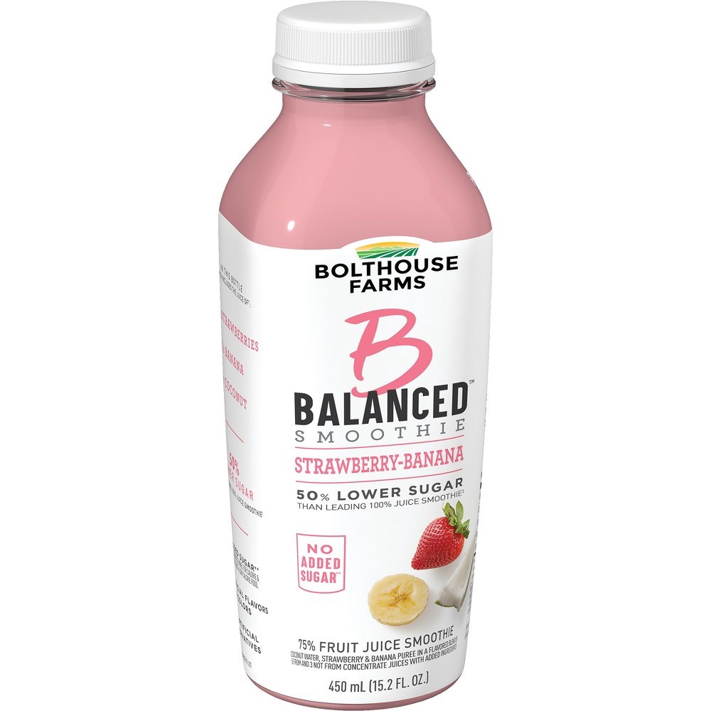 slide 2 of 7, Bolthouse Farms B Balanced Strawberry Banana Smoothie, 15.2 fl oz