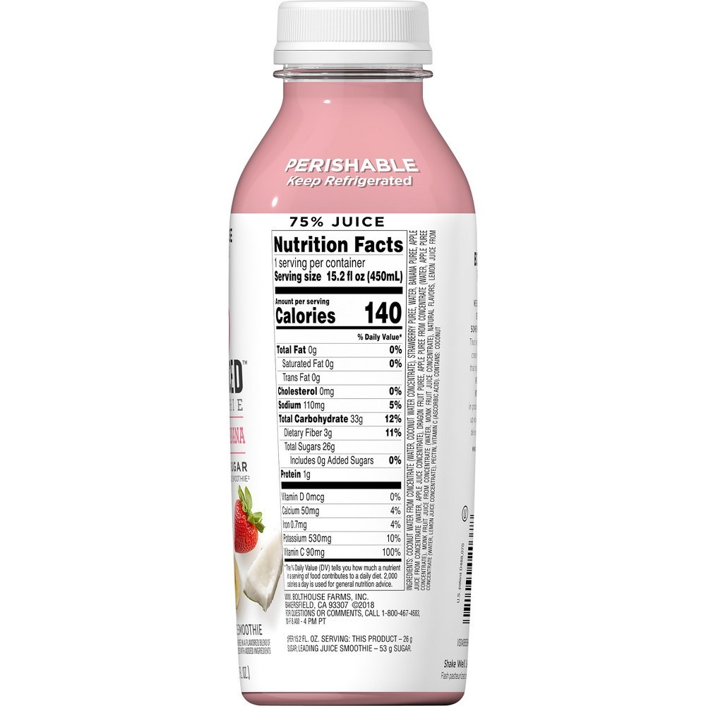 slide 4 of 7, Bolthouse Farms B Balanced Strawberry Banana Smoothie, 15.2 fl oz