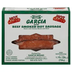 Garcia Foods Brand Hot Beef Smoked Sausage 1.75 lb