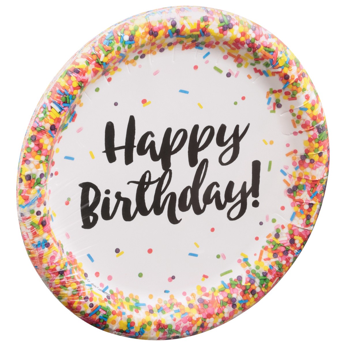 slide 4 of 9, Party Creations Happy Birthday Sprinkles Plates 8 ea, 8 ct