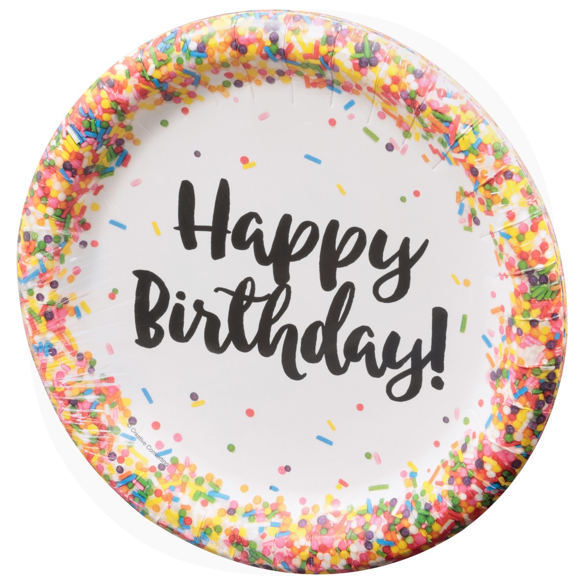 slide 5 of 9, Party Creations Happy Birthday Sprinkles Plates 8 ea, 8 ct