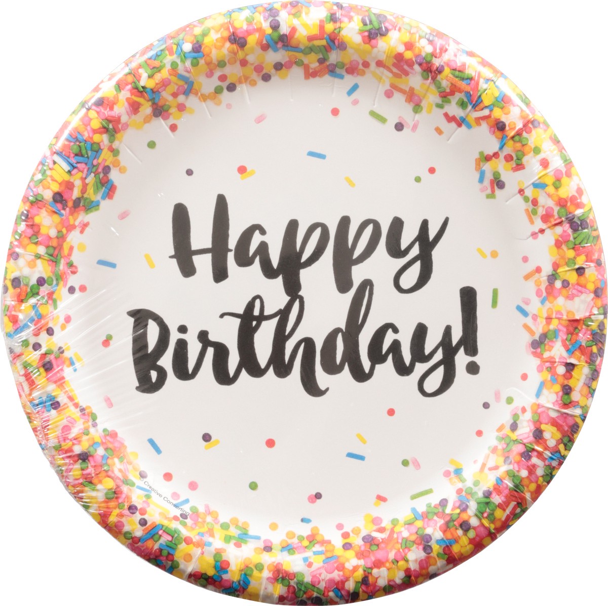 slide 9 of 9, Party Creations Happy Birthday Sprinkles Plates 8 ea, 8 ct