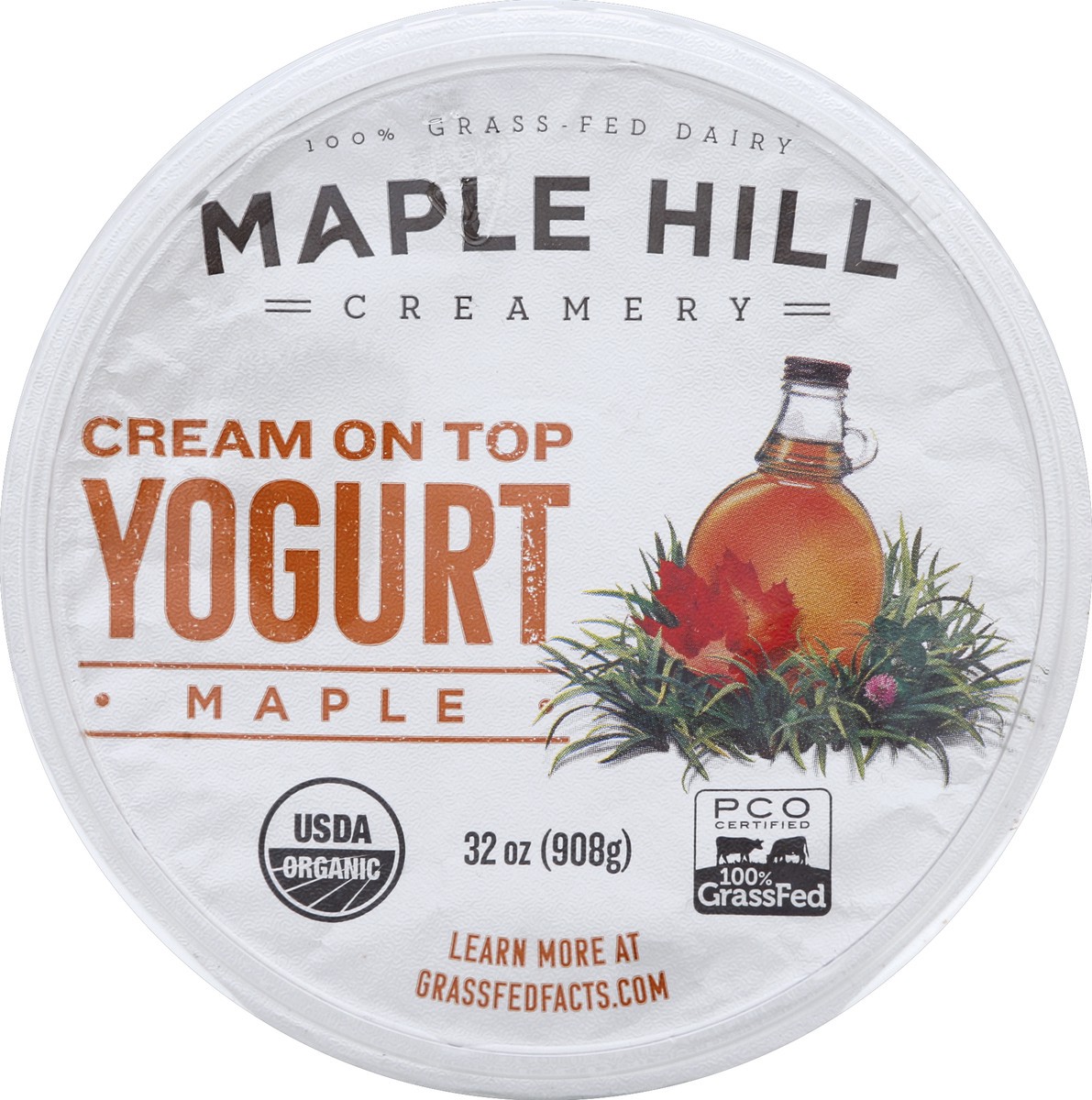 slide 3 of 3, Maple Hill Creamery Yogurt, Cream on Top, Maple, 32 oz