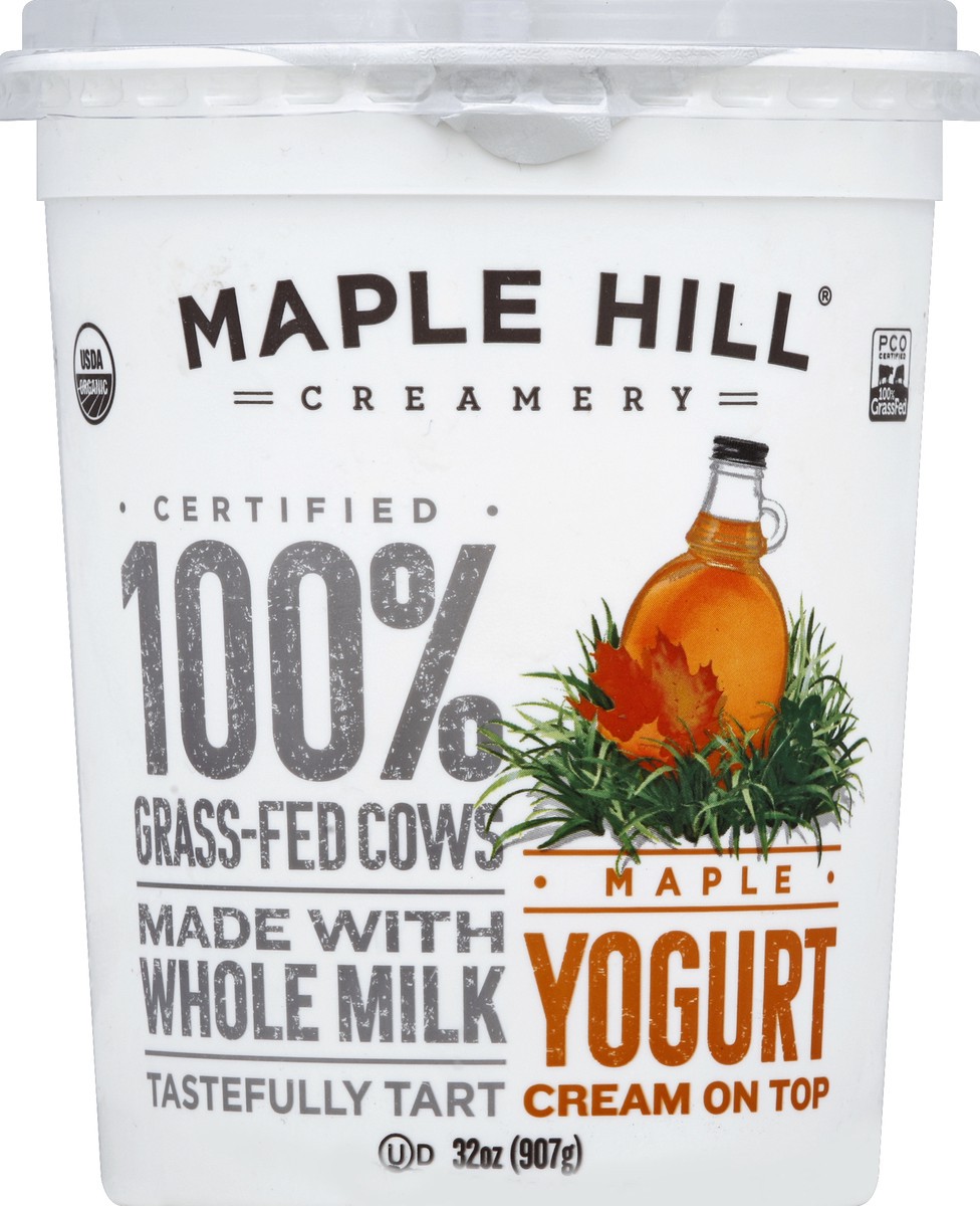 slide 2 of 3, Maple Hill Creamery Yogurt, Cream on Top, Maple, 32 oz