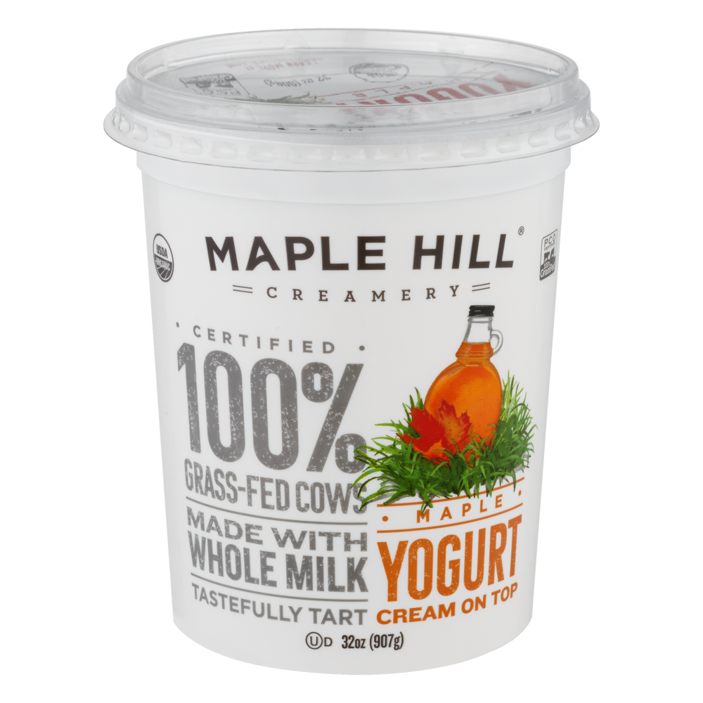 slide 1 of 3, Maple Hill Creamery Yogurt, Cream on Top, Maple, 32 oz