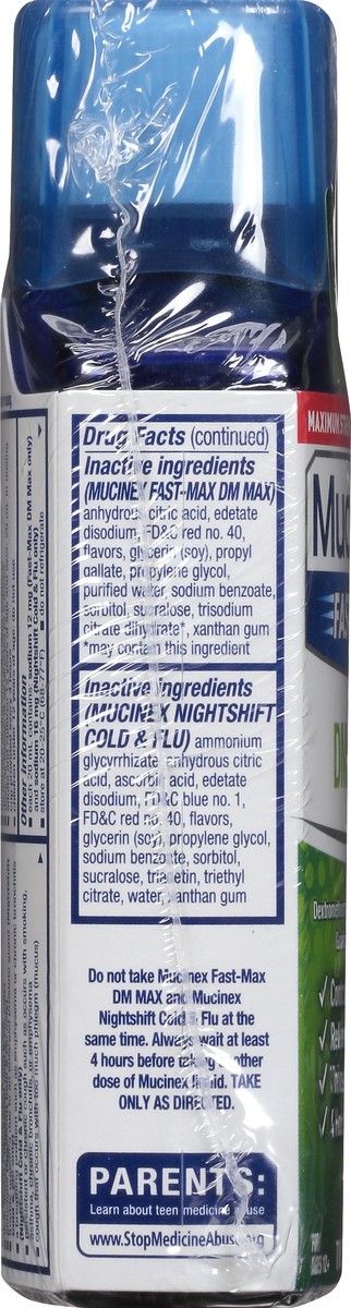 slide 9 of 9, Mucinex Fast-Max/Night Shift DM Max/Cold & Flu 2 ea, 12 oz