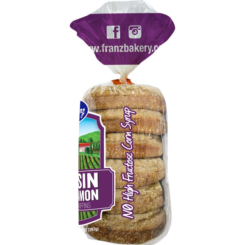 slide 4 of 5, Franz Raisin English Muffins 13oz, 13 oz