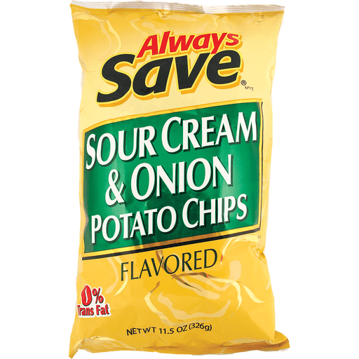 slide 1 of 1, Always Save Sour Cream & Onion Potato Chips, 10 oz