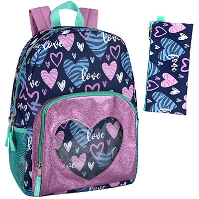 slide 1 of 1, AD Sutton Heart Backpack with Pencil Case, 2 ct