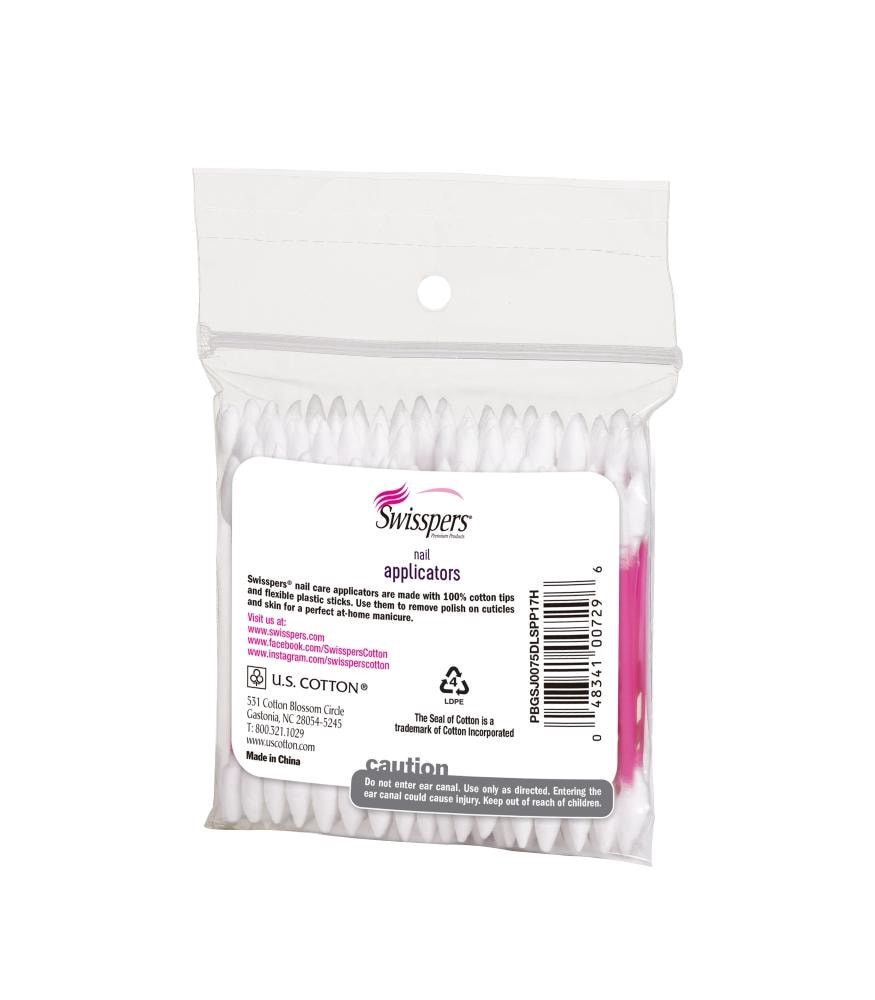 slide 2 of 3, Swisspers Cotton Nail Applicators, 75 ct