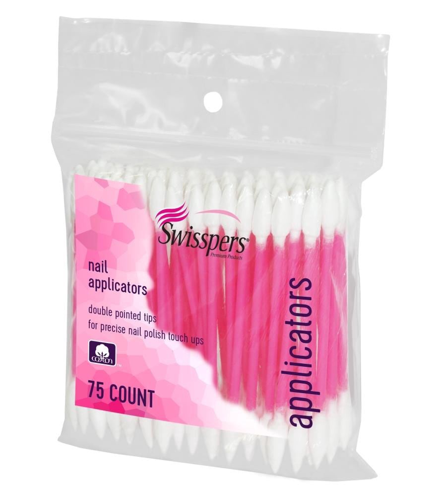 slide 3 of 3, Swisspers Cotton Nail Applicators, 75 ct