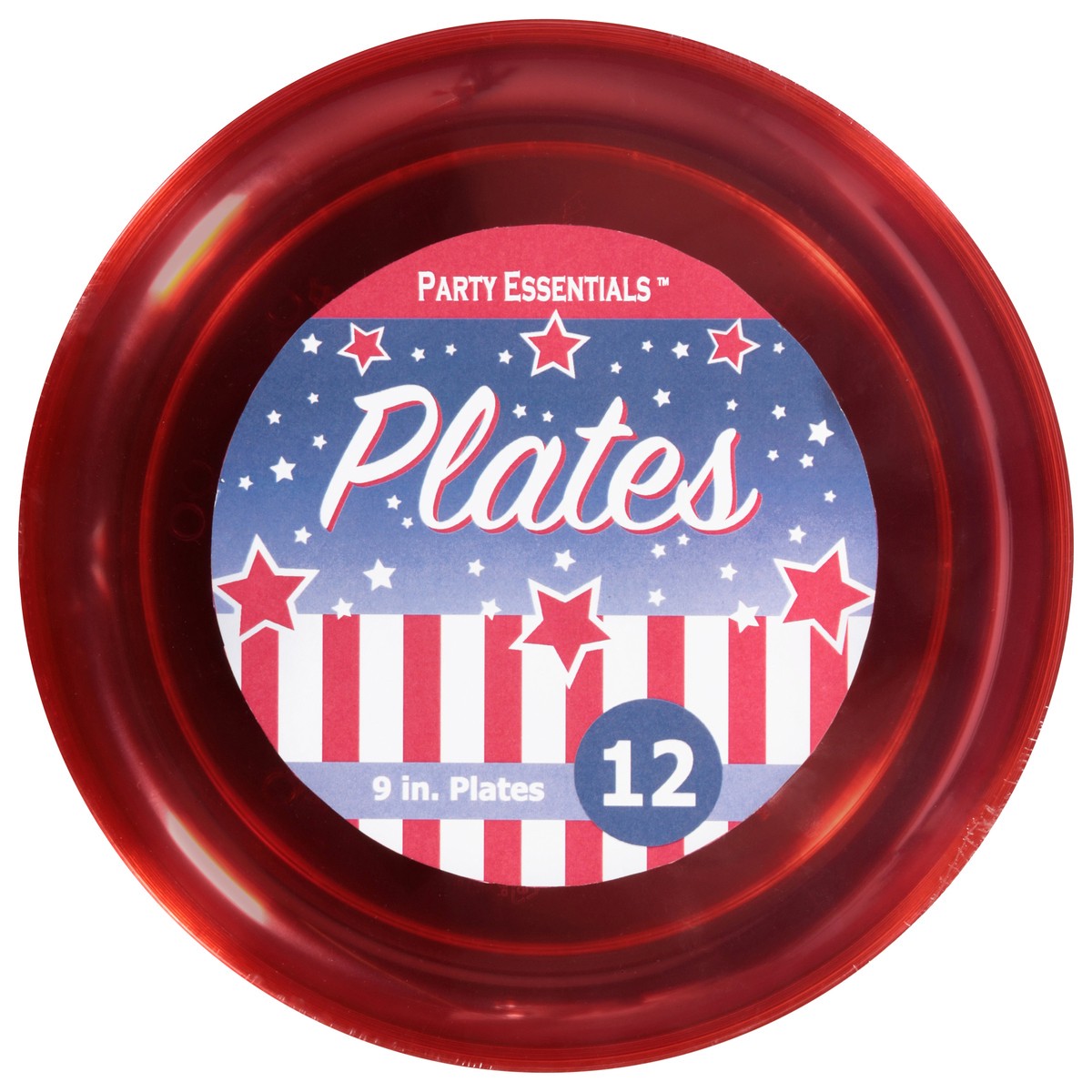 slide 4 of 4, Party Essentials Hard Plastic Red Wht Blue Plat, 9 in