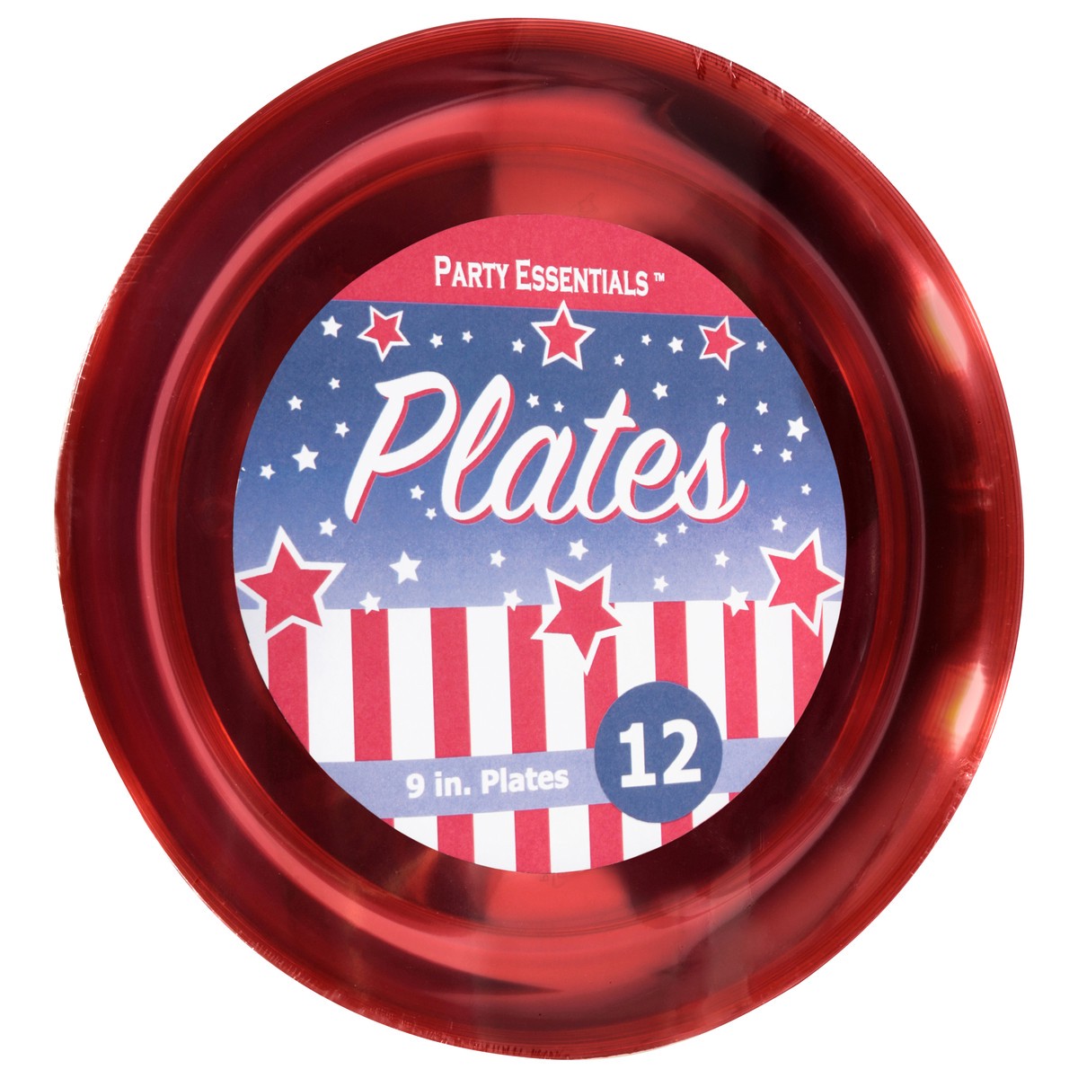 slide 3 of 4, Party Essentials Hard Plastic Red Wht Blue Plat, 9 in