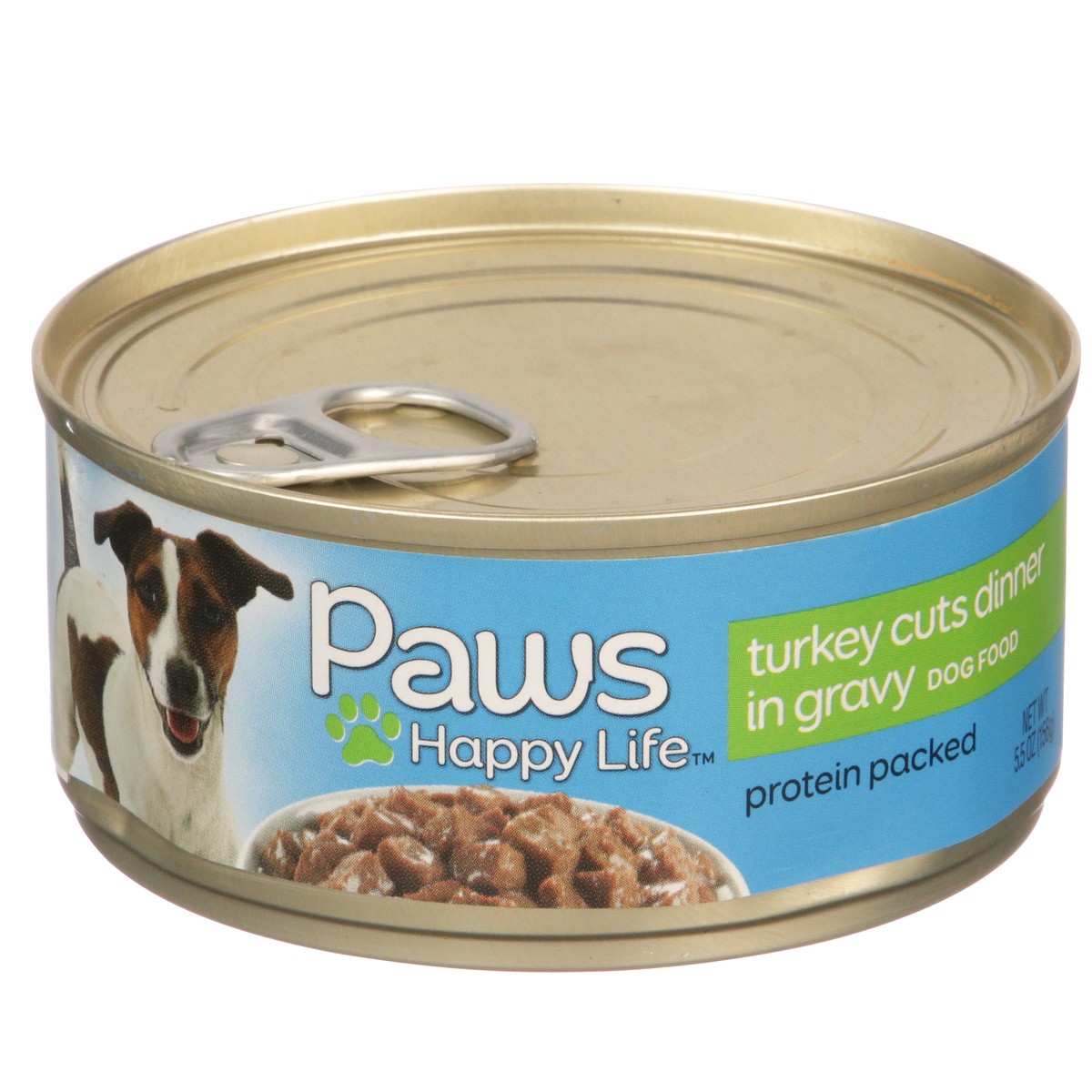 slide 1 of 11, Paws Happy Life Turkey Cuts Dinner In Gravy Dog Food, 5.5 oz