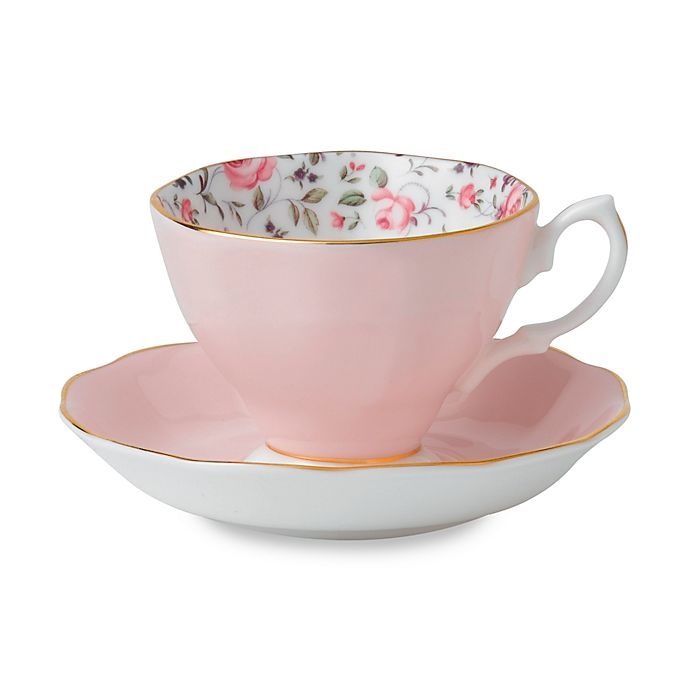 slide 1 of 1, Royal Albert Rose Confetti Vintage Teacup and Saucer, 1 ct