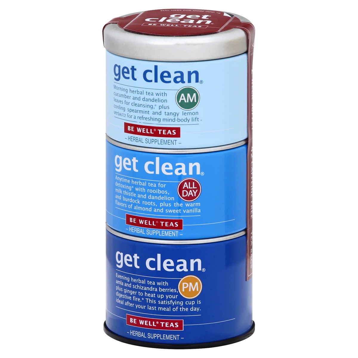 slide 7 of 9, Be Well Get Clean Trio Stackable Tin Bags Herbal Tea 42 ea, 42 ct