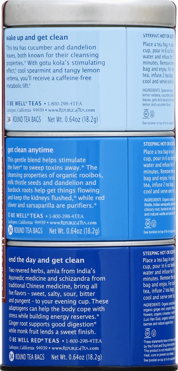 slide 5 of 9, Be Well Get Clean Trio Stackable Tin Bags Herbal Tea 42 ea, 42 ct