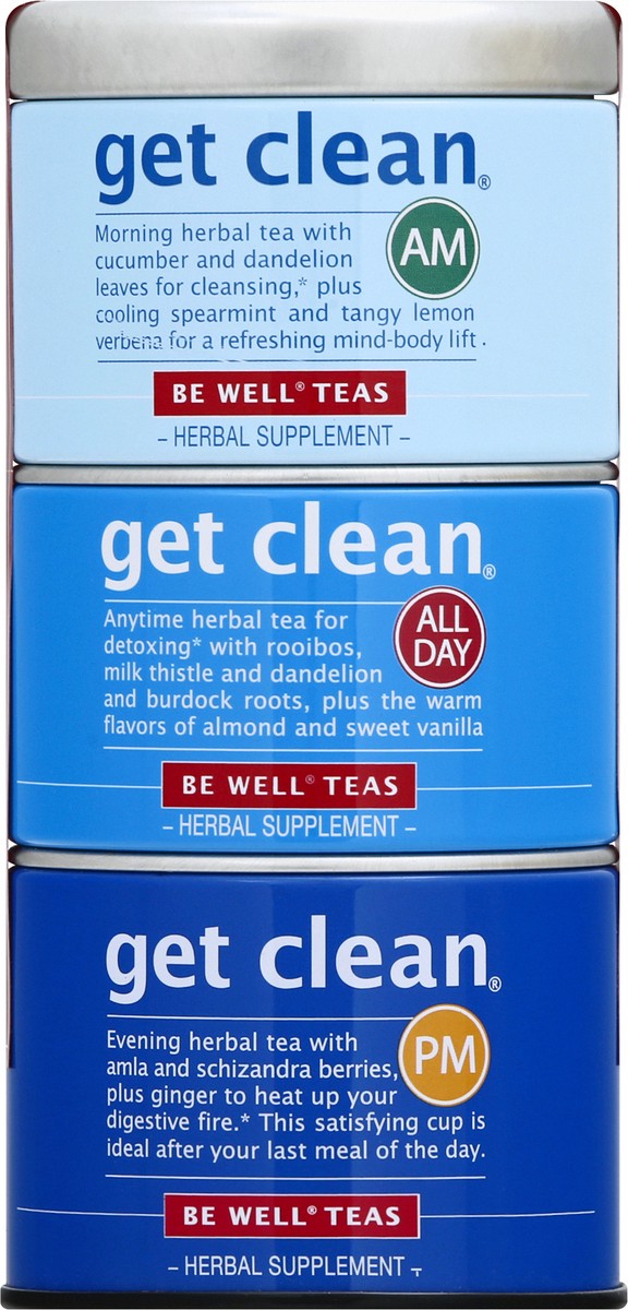 slide 1 of 9, Be Well Get Clean Trio Stackable Tin Bags Herbal Tea 42 ea, 42 ct